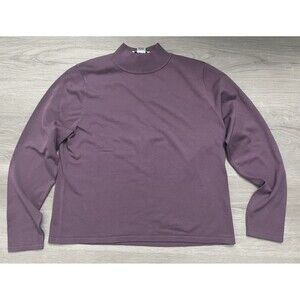 Pendleton Silk Nylon Knit Top Sweater lightweight mock neck purple women large